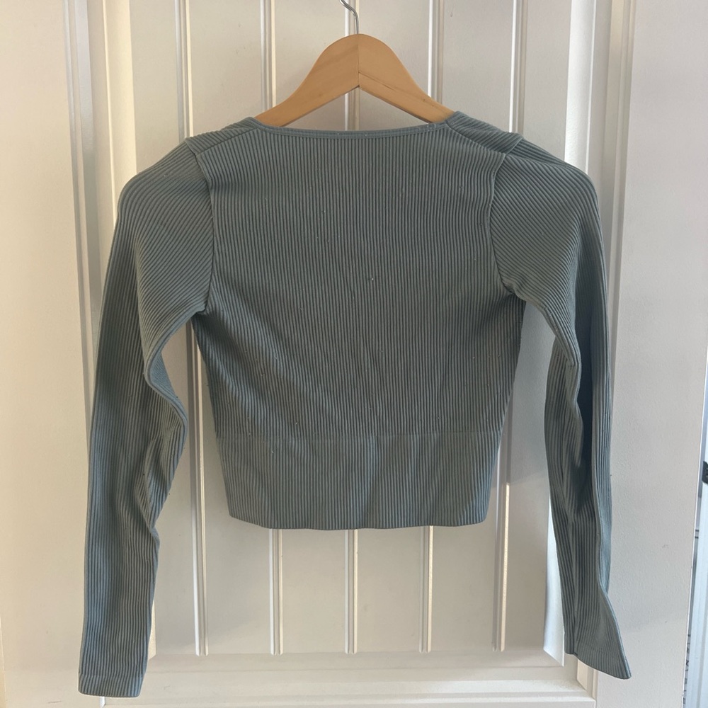 Deep V-Neck Ribbed Top - Picture 2 of 2